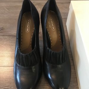 COACH ADRA soft leather black heels